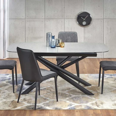 Tavolo 180/240cm allungabile moderno grigio scuro nero Uruk