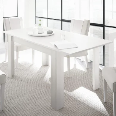 Tavolo da pranzo allungabile moderno 137/185cm bianco opaco Halston