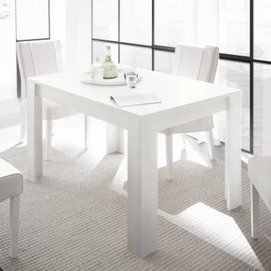 Tavolo da pranzo moderno rettangolare 180x90cm bianco opaco Halston