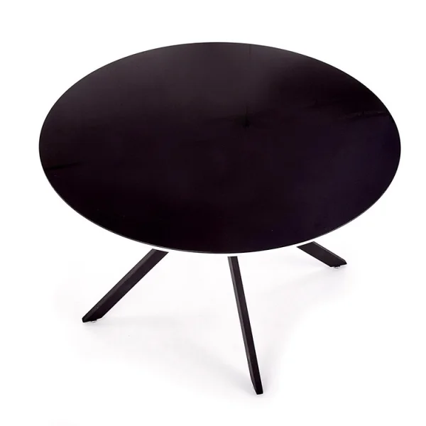 Tavolo 120x120cm da pranzo rotondo moderno vetro nero Anice Gihome®