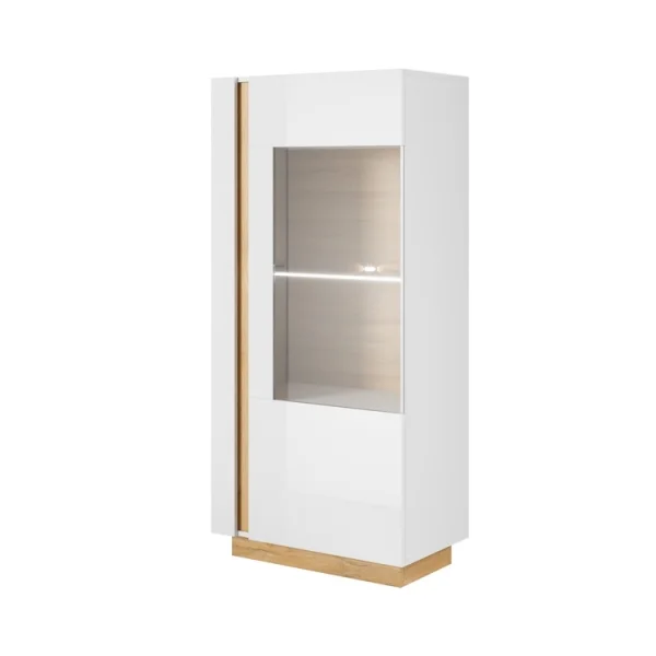 Vetrinetta 72x154cm soggiorno 1 anta bianco rovere Noa Gihome®