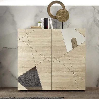 Credenza alta 121x111cm 2 ante samoa specchio con serigrafia Olimpo