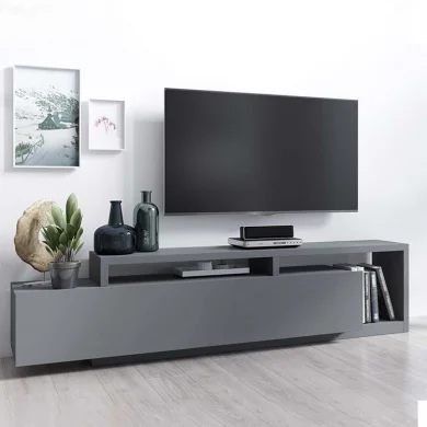 Mobile porta tv 219x52cm soggiorno moderno antracite Megan Gihome®