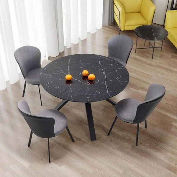 Tavolo 130/180cm allungabile moderno marmo nero Aspen