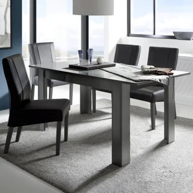 Tavolo allungabile moderno 137/185cm grigio lucido Olimpo Obsession