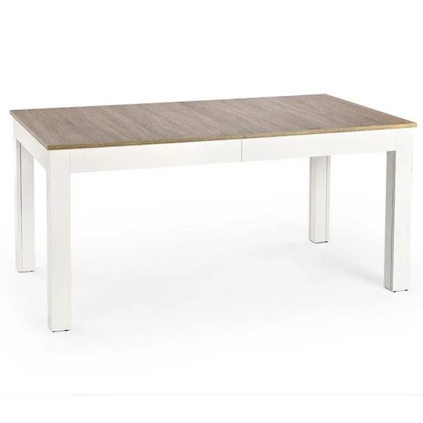 Tavolo 130/170x80cm da pranzo allungabile moderno bianco acciaio Gubbio