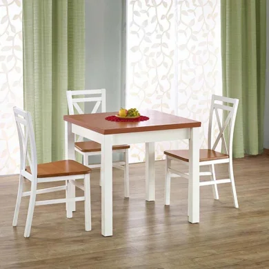 Tavolo da pranzo allungabile moderno 80/160cm noce bianco Akainu