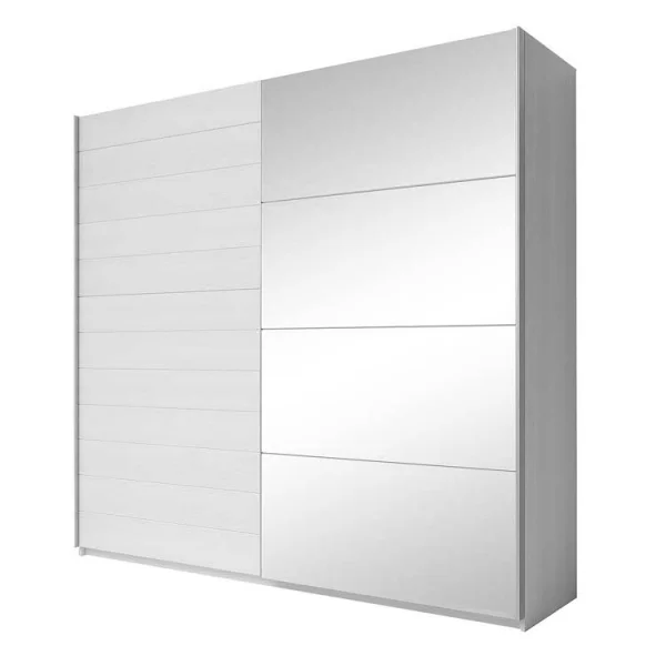 Armadio 270x210cm 2 ante scorrevoli con specchio bianco frassinato Cortina Gihome®