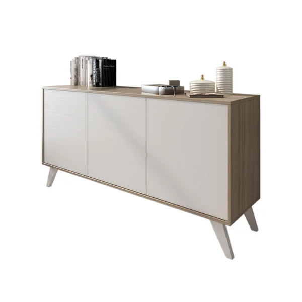 Credenza 154x72cm soggiorno 3 ante rovere bianco frassinato Divine