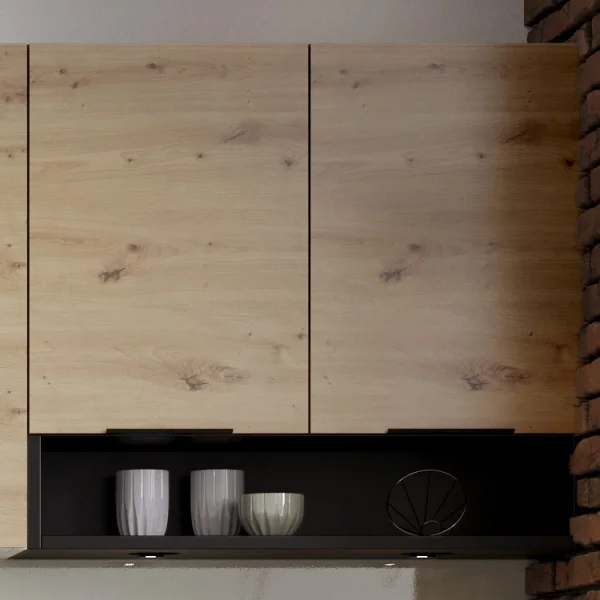 Cucina 260cm moderna componibile standard quercia nero Terry