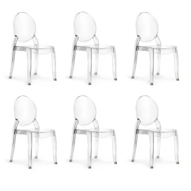 Set 6 sedie policarbonato trasparente impilabili Elisabeth Gihome®