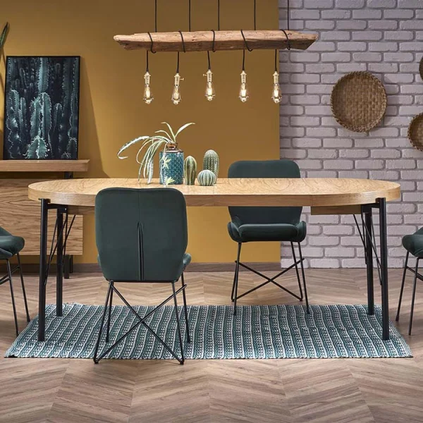 Tavolo da pranzo allungabile moderno 100/300cm rovere nero Wally