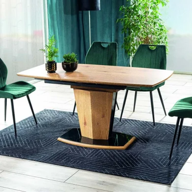 Tavolo da pranzo allungabile moderno 120/160cm rovere nero Gall