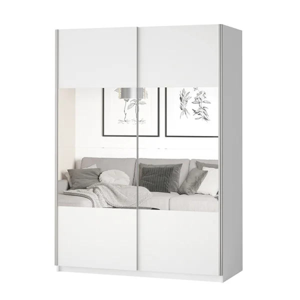 Armadio 150x210cm 2 ante con specchio bianco opaco Pascal Gihome®