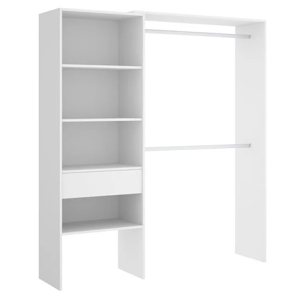 Cabina armadio 160x187cm moderno allungabile aperto bianco Mobik