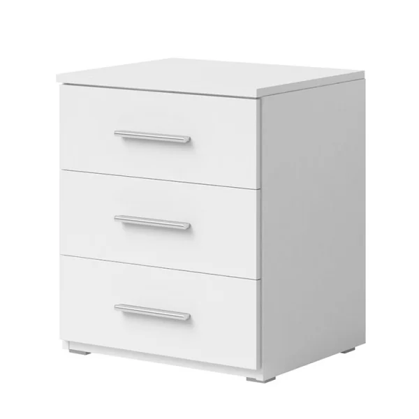 Comodino moderno 3 cassetti 46x55cm bianco Pascal Gihome®