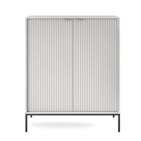 Credenza alta 104x125cm 2 ante soggiorno grigio Alisa