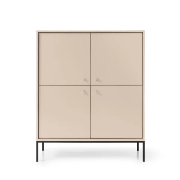 Credenza alta 104x125cm 4 ante soggiorno beige Glory