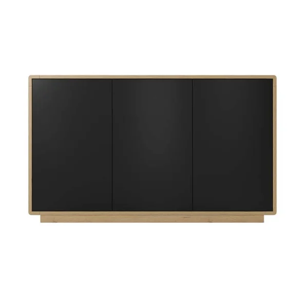 Credenza moderna 3 ante 160x75cm nero opaco rovere Esmond