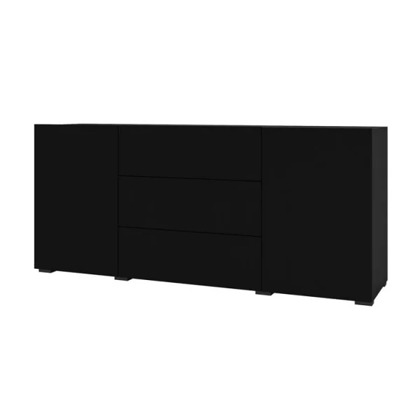 Credenza 140x63cm moderna soggiorno nero Fusion