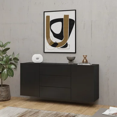 Credenza moderna sospesa 140x63cm nero Fusion