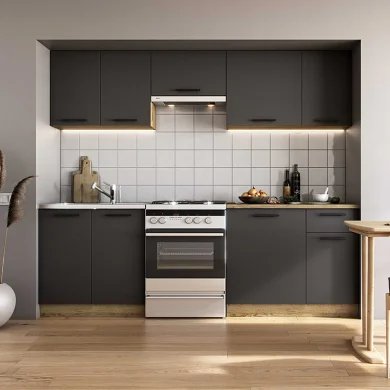 Cucina 240cm moderna componibile standard antracite rovere Urban