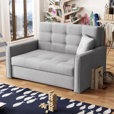 Divano letto 2 posti 133cm in tessuto grigio Isidore