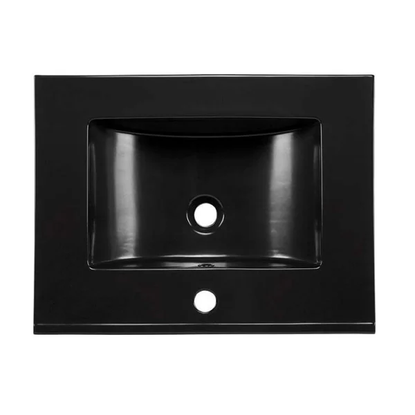 Lavabo incasso bagno moderno 81x46cm ceramica nera Maverick