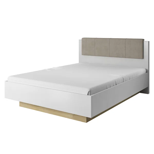 Letto 160x200cm matrimoniale moderno bianco rovere Noa