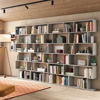Libreria da parete moderna 320x192cm cemento Shelf