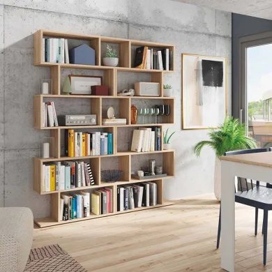 Libreria moderna a parete 160x192cm rovere chiaro Amira 2