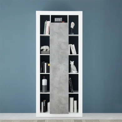 Colonna libreria 95x217cm 1 anta bianco cemento Trilogy