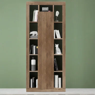 Colonna libreria 95x217cm 1 anta  rovere scuro Trilogy