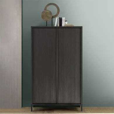 Credenza alta 106x177cm moderna 2 ante nero frassinato Absolut