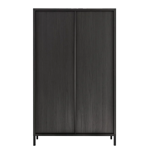 Credenza alta 106x177cm moderna 2 ante nero frassinato Absolut