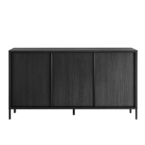 Madia moderna 156x86cm soggiorno 3 ante nero frassinato Absolut