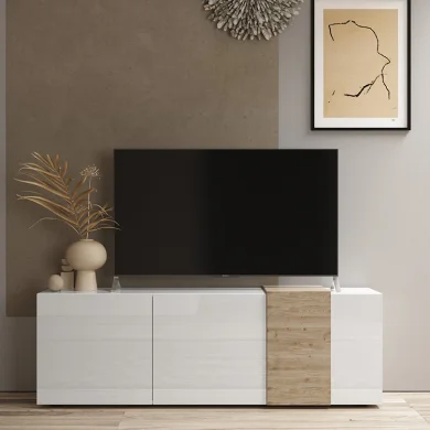 Mobile porta tv 181x59cm 3 ante bianco lucido rovere Universal