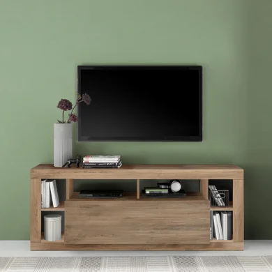 Mobile porta tv 172x66cm con ribalta rovere scuro Trilogy