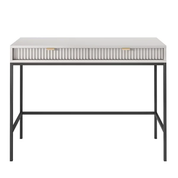 Scrivania 104x77cm consolle ingresso moderna grigio 2 cassetti Alisa