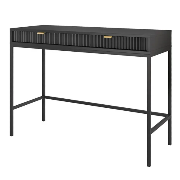 Scrivania 104x77cm consolle ingresso 2 cassetti moderna nero Alisa