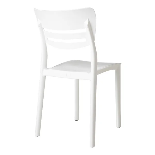 Set 4 sedie da giardino esterno bar dehors impilabili plastica bianco Greta