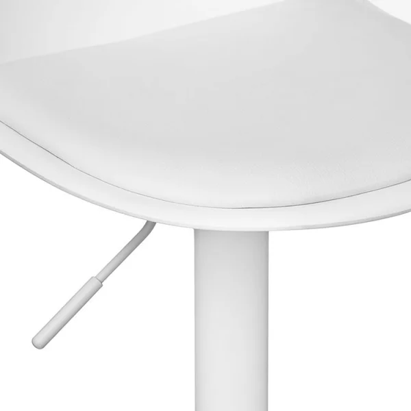 Sgabello bar design regolabile 82/103cm bianco Perry