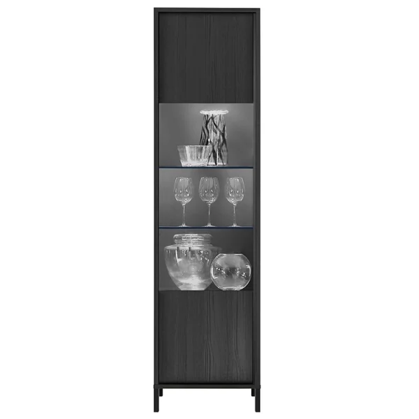 Vetrinetta 55x203cm 1 anta moderna nero frassinato Absolut