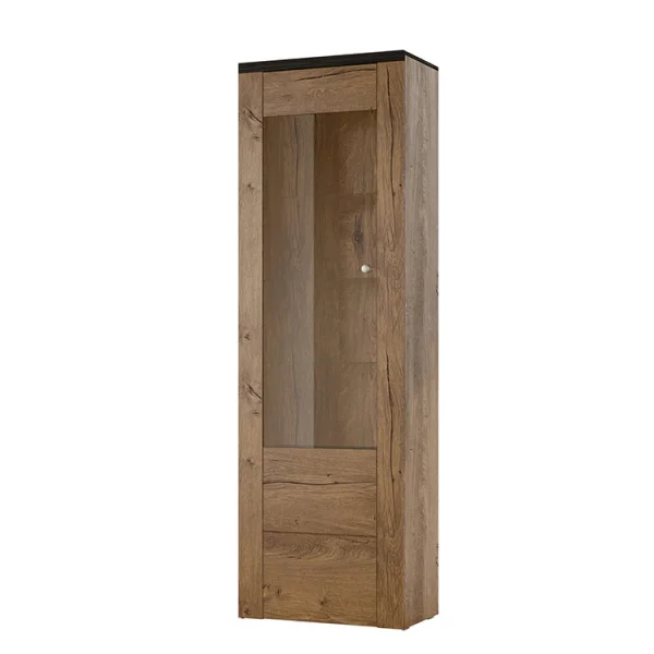 Vetrina moderna 1 anta 65x206cm quercia rovere grigio Paloma 2