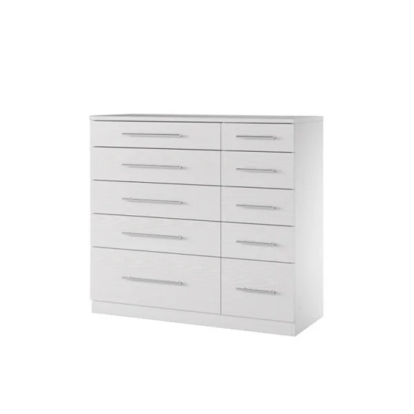 Cassettiera moderna 103x95cm bianco frassinato Dogliani