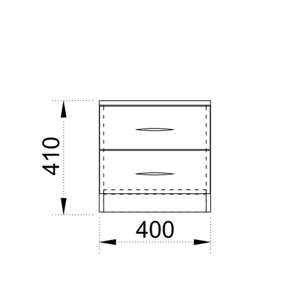 Comodino 40x41cm design 2 cassetti rovere rustico Marte