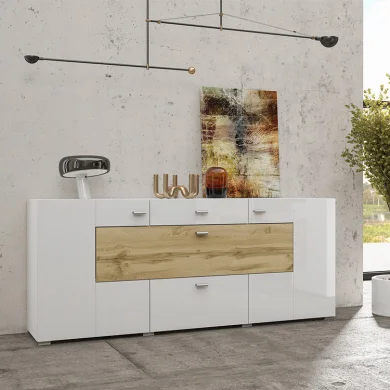 Credenza moderna 165x71cm bianco rovere Maserati