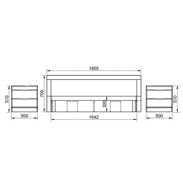 Letto matrimoniale con comodini 160x200cm bianco lucido Alina