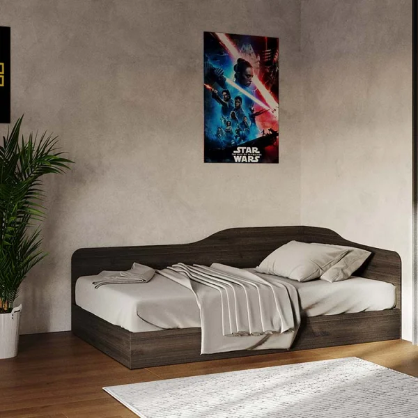 Letto 120x190cm una piazza e mezza contenitore noce Alex Gihome®