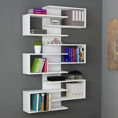 Mensola 75x162cm bianco opaco Andria a muro con libreria design